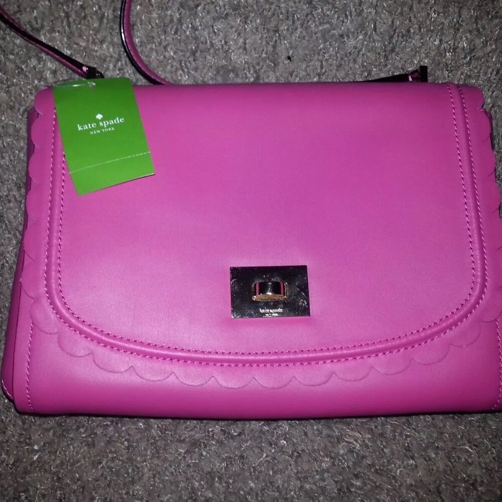 KATE SPADE-New York-Maple Court Jazmin-Pink Smooth Leather Crossbody-NWT - Picture 2 of 6